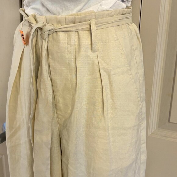 Rag & Bone Linen Blend High-Waisted Wide Leg Dress Pants, Size 4 - Picture 6 of 13